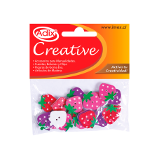 Botón Madera Pintada Frutilla