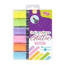 Destacador Glitter 6 Colores