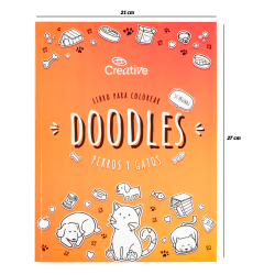 Libro para Colorear Doodles Perro/Gato CREATIVE